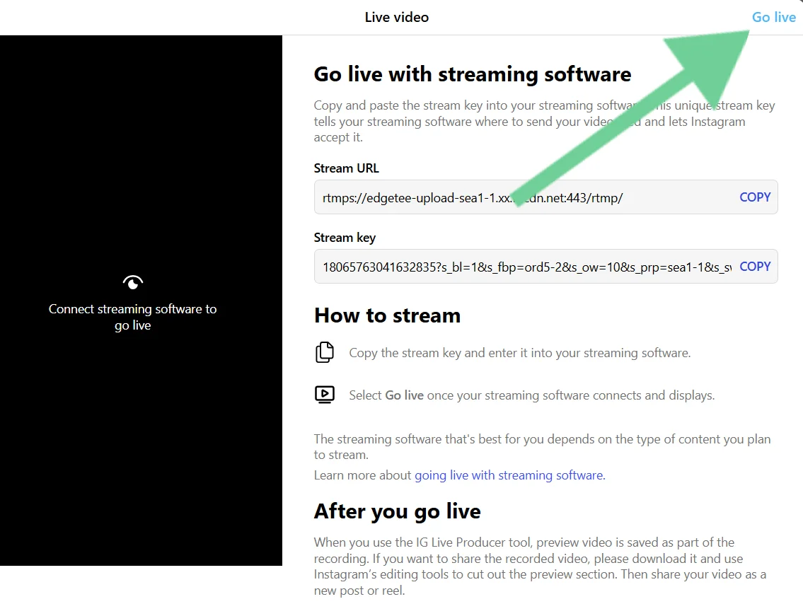 Instagram going live with Riverside