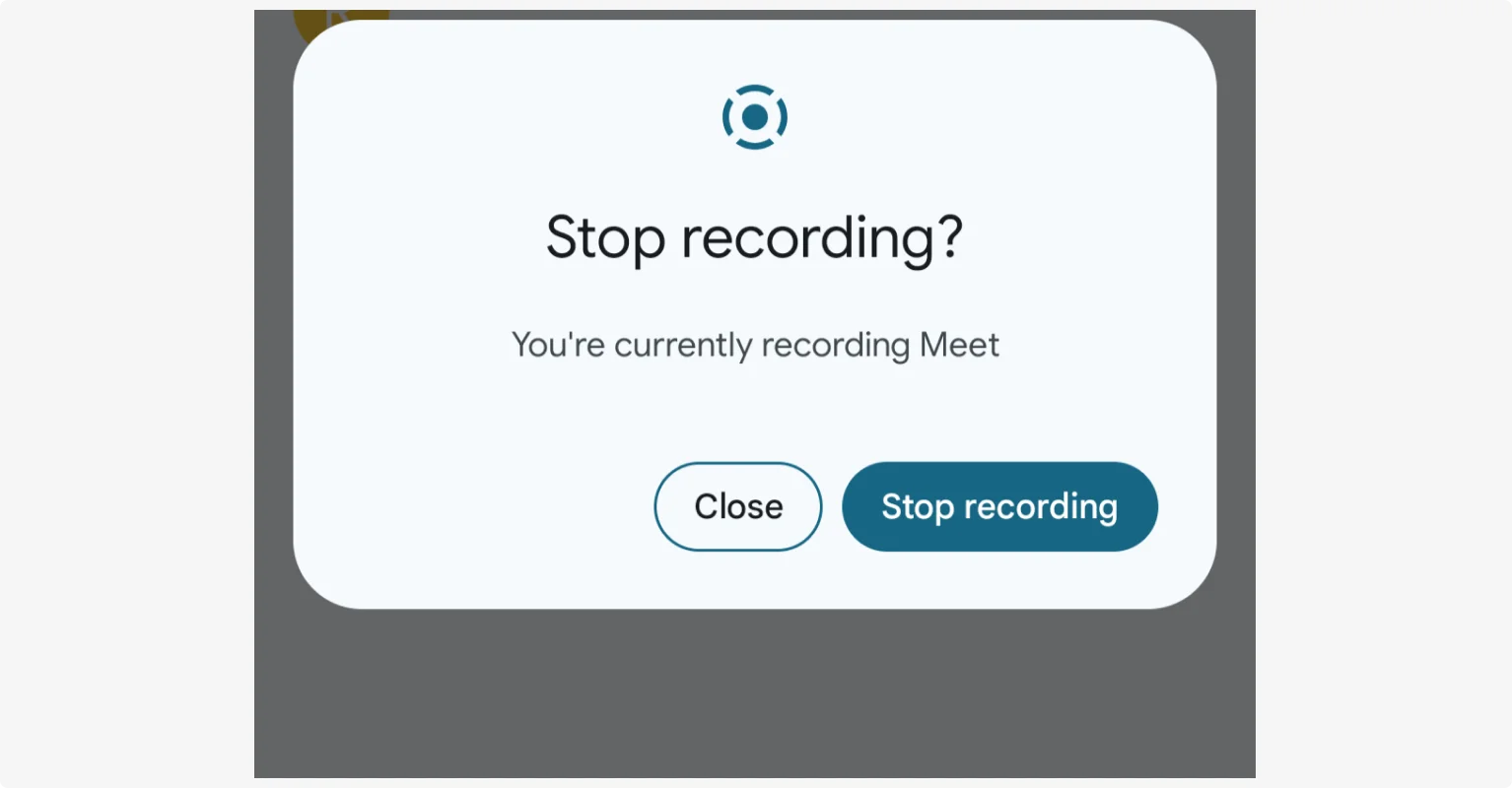 Google Meet Stop recording