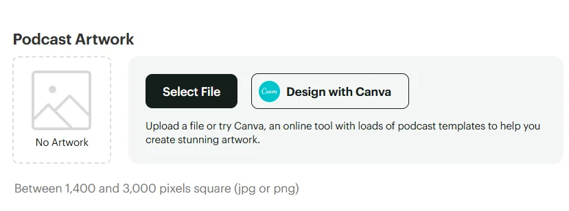 Buzzsprout upload podcast artwork