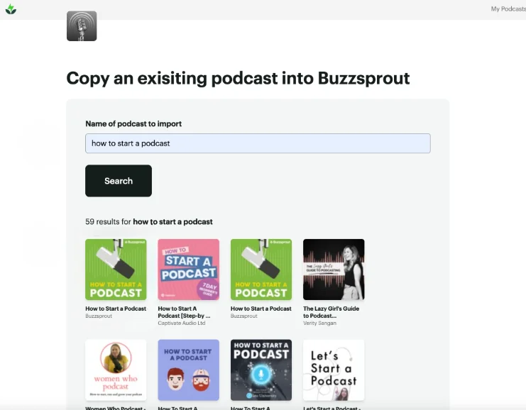 Buzzsprout importing existing episodes