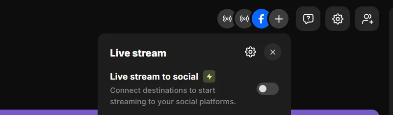 Riversideadding Facebook as a livestreaming destination