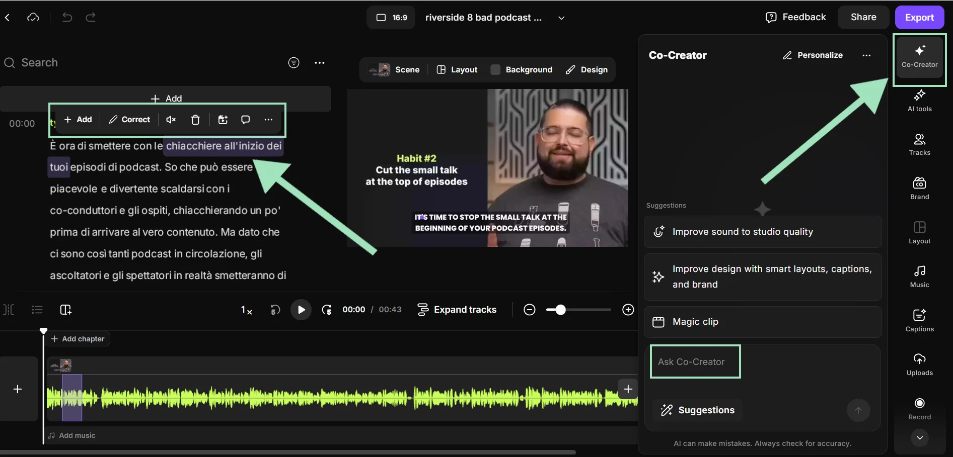 Riverside Co-creator AI