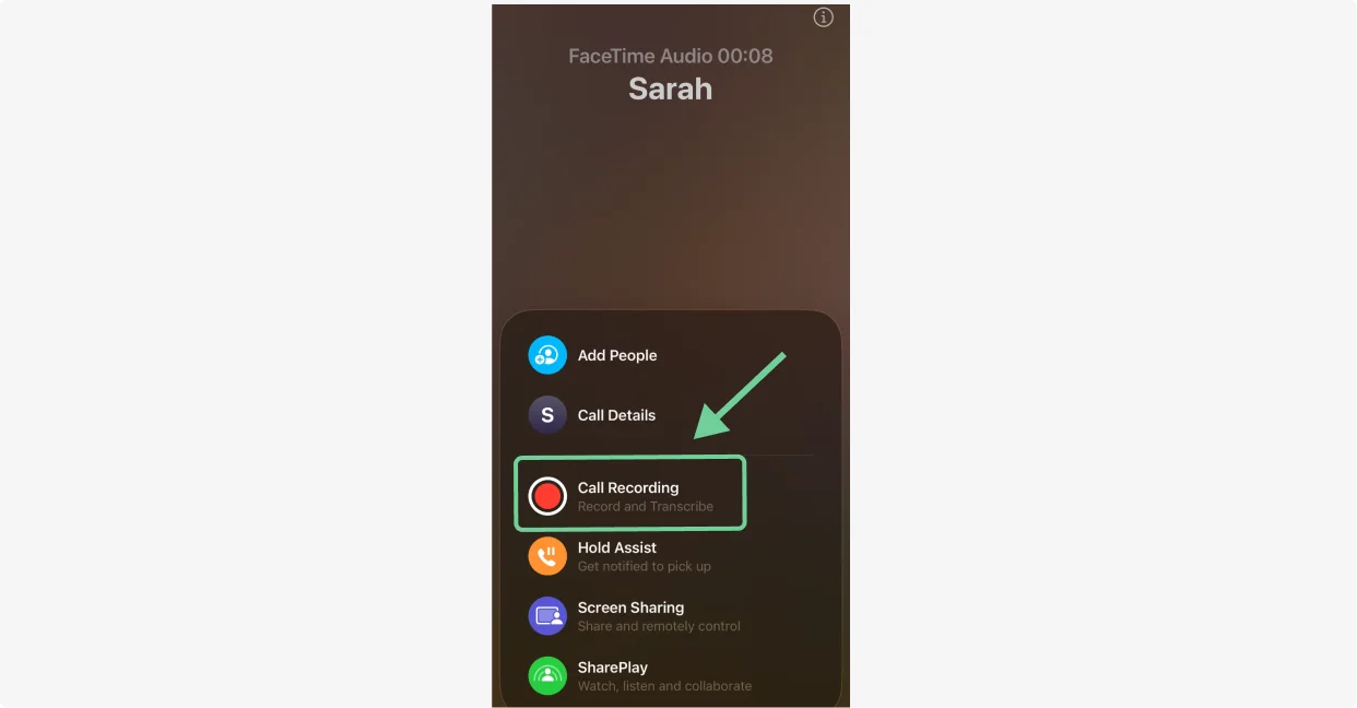 Facetime recording a call