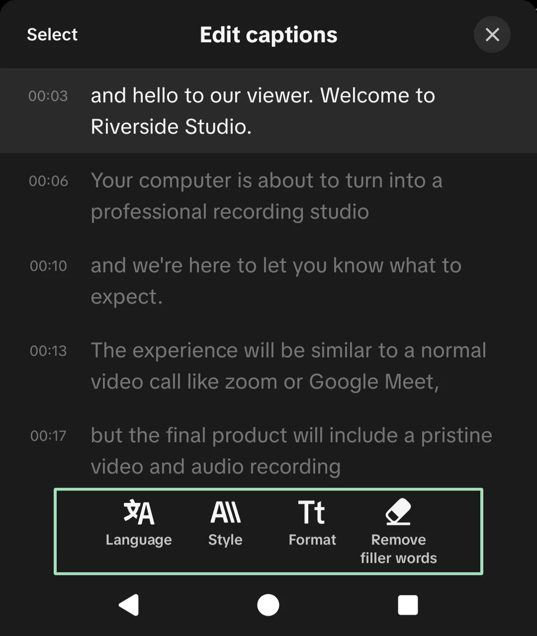 TikTok styling captions