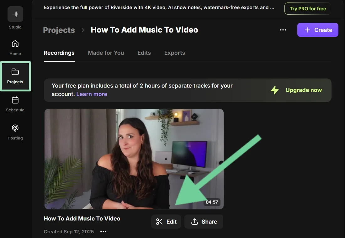 Riverside open the editor