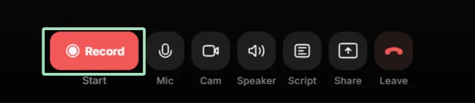 Riverside start recording