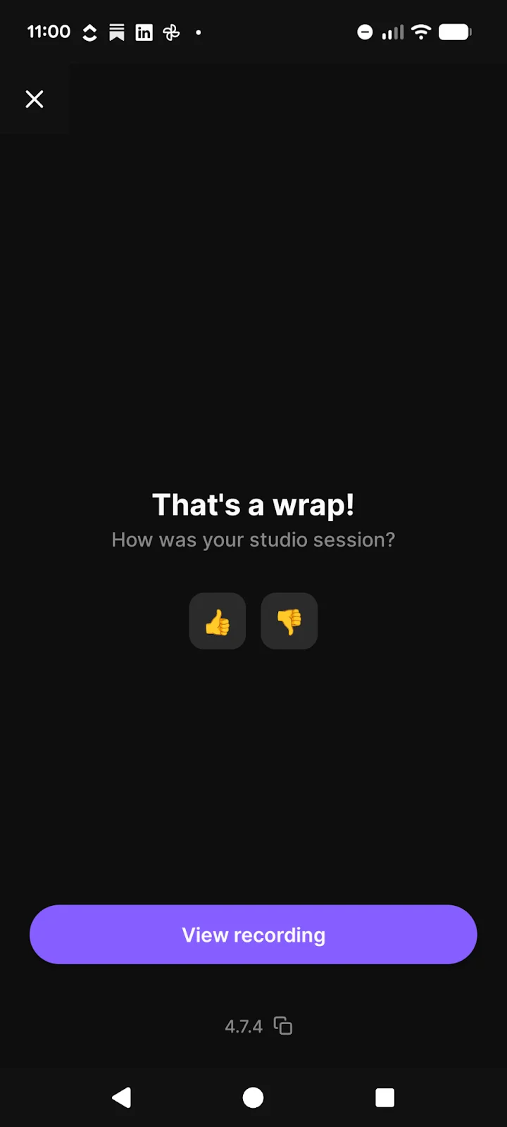 Riverside mobile app finished recording