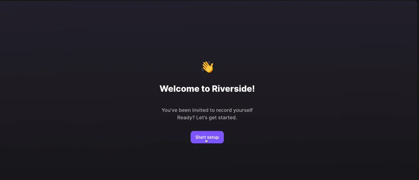 Riverside welcome to an async recording session