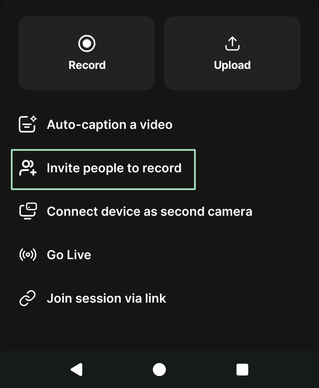 Riverside mobile app inviting a guest