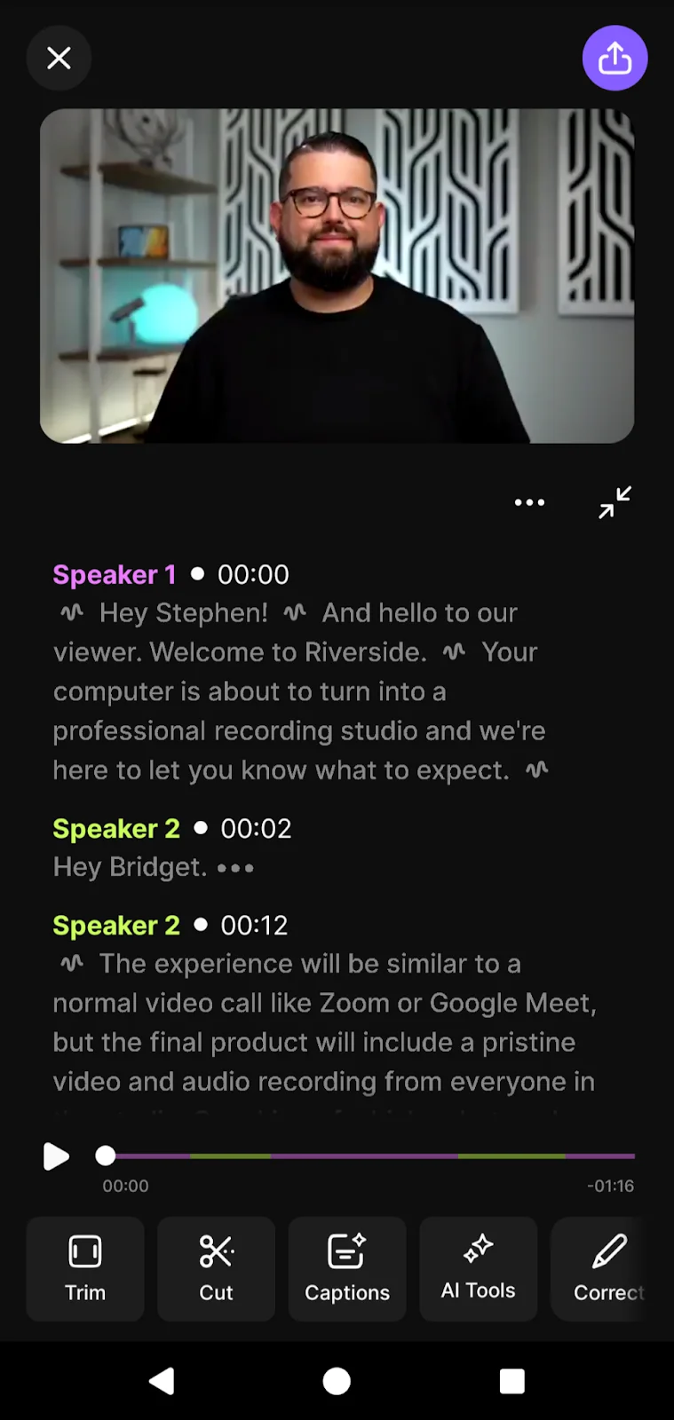 Riverside mobile app editor