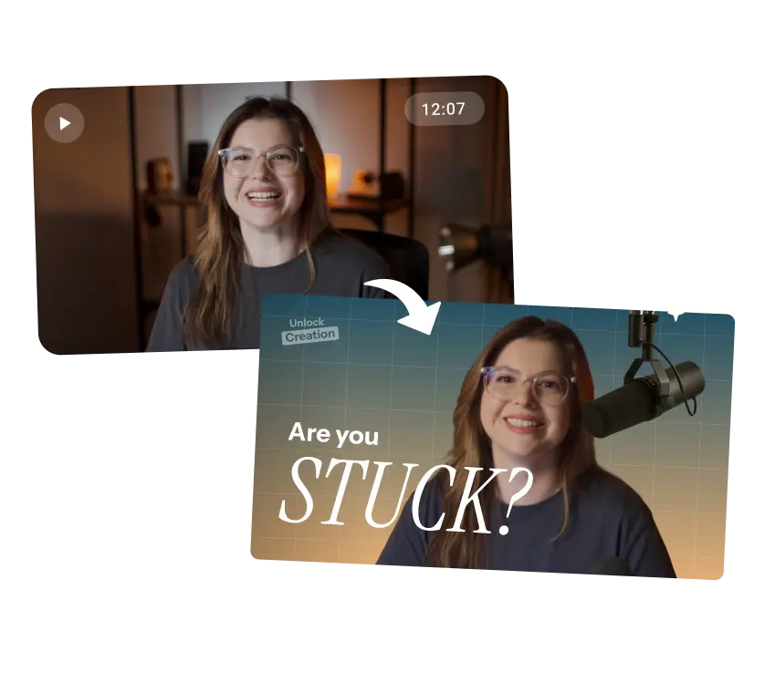 Example of AI generated YouTube thumbnail from a video frame.