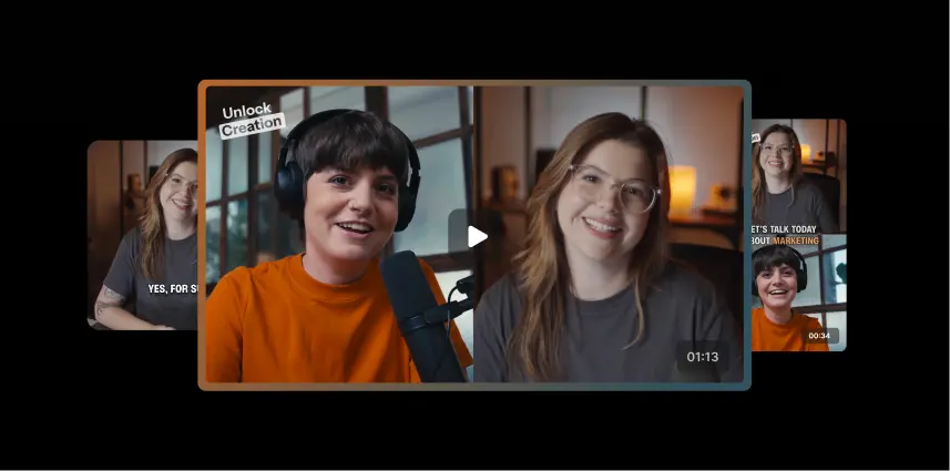 Preview of edited video clips in an AI video editor interface.