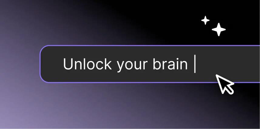 Search field suggesting AI content creation ideas.
