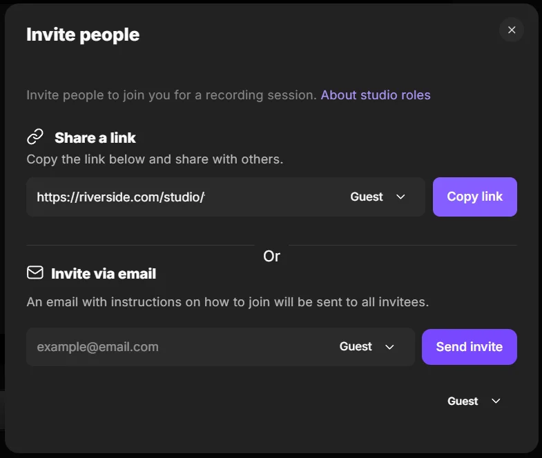 Riverside inviting guests