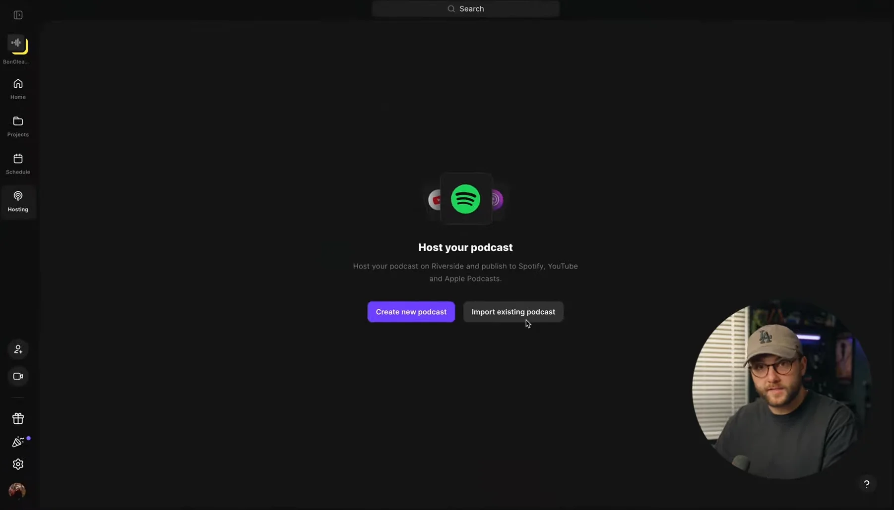 Riverside importing a new podcast