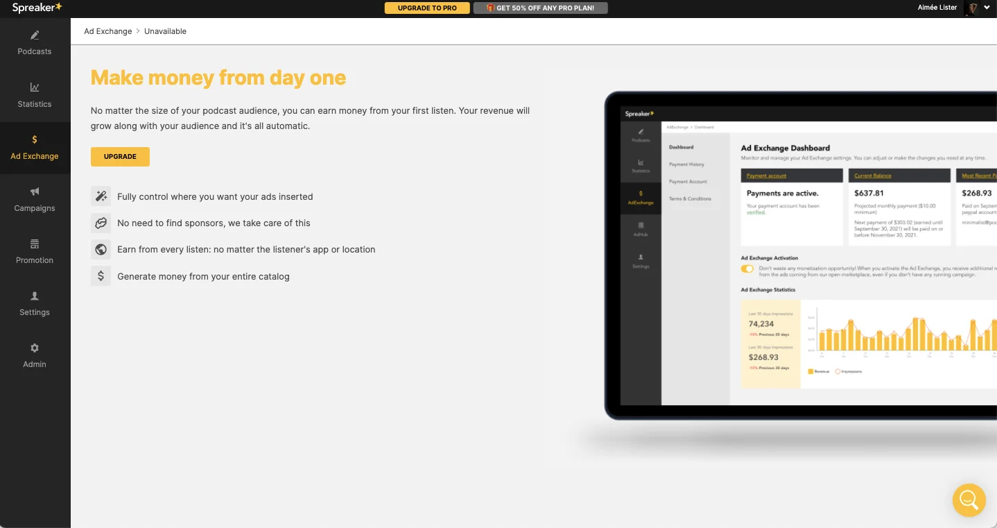 Spreaker monetization options