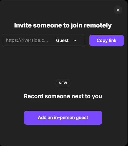 Guest invite link