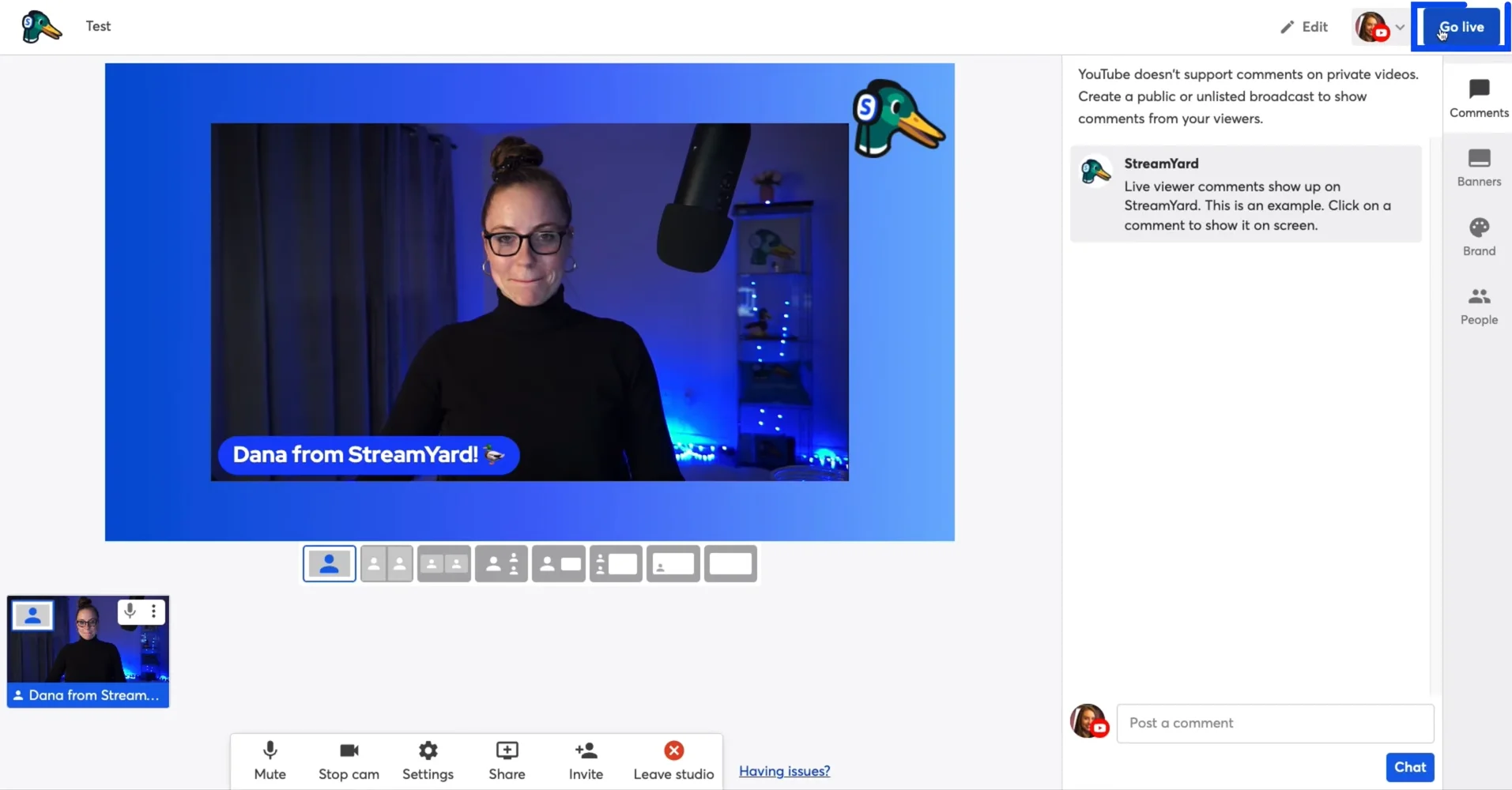 StreamYard livestreaming