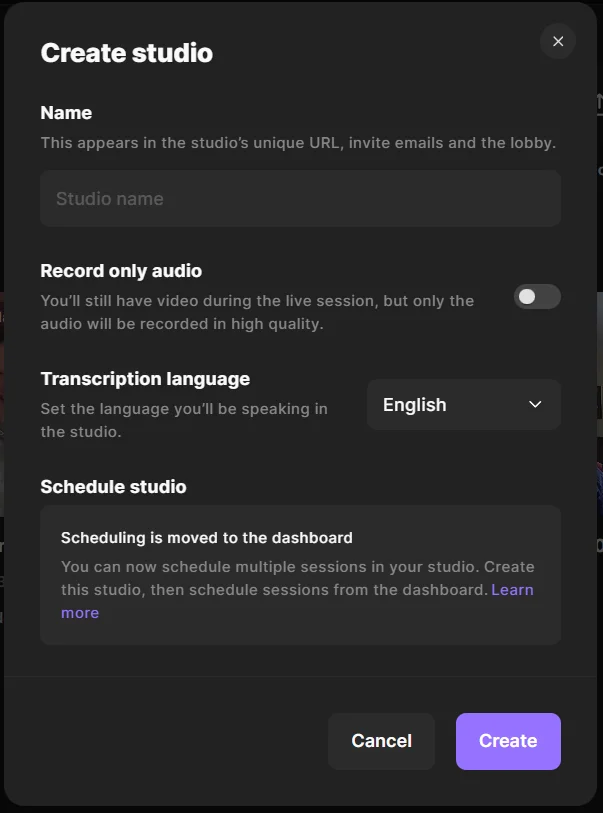 Creating a studio on Riverside