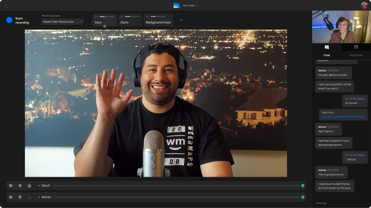 Zencastr podcast software