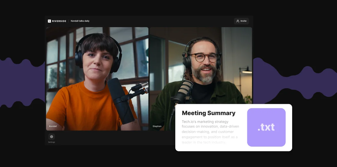 Transcribing meeting summaries with Riverside