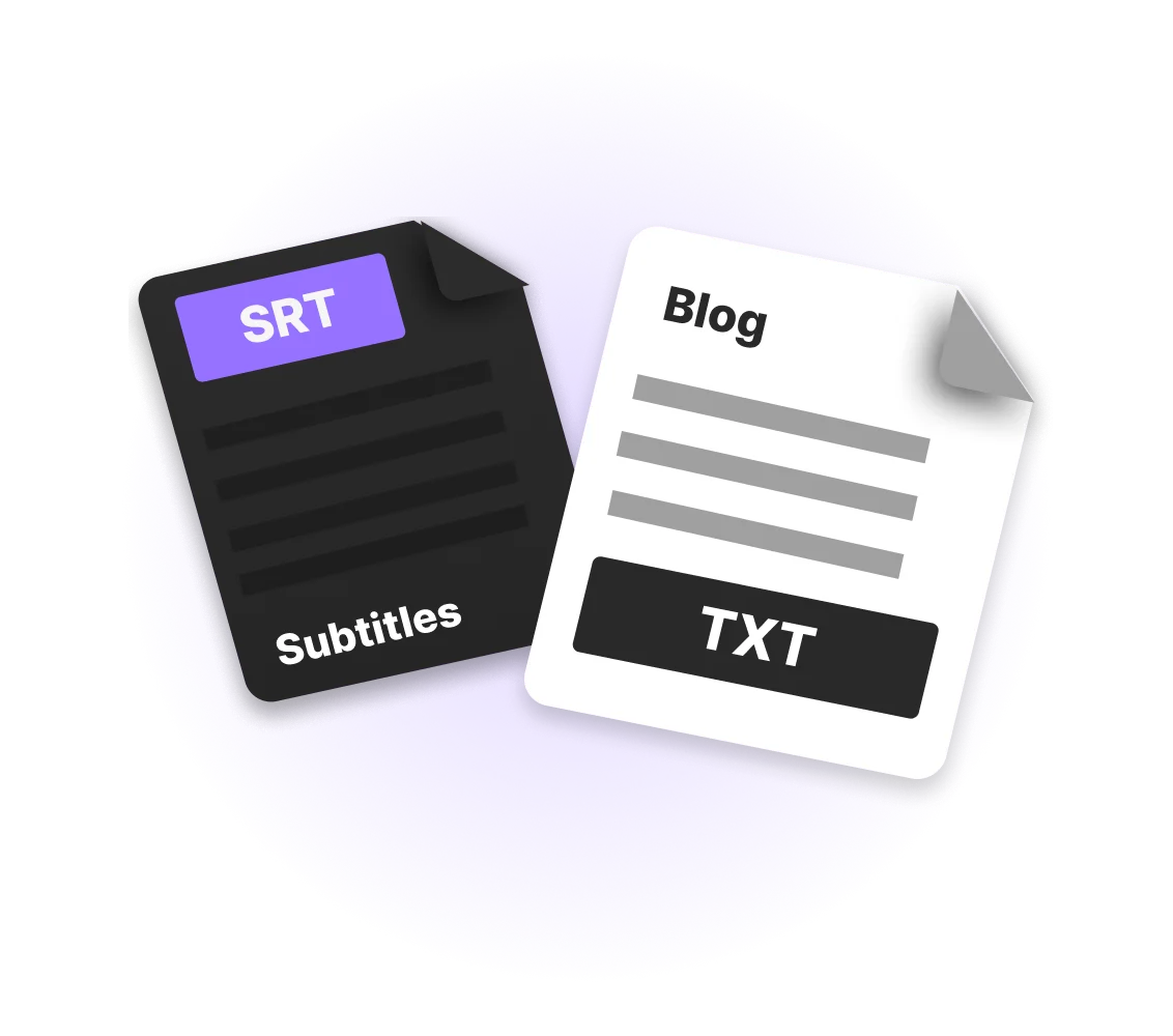 Exporting transcripts in multiple formats