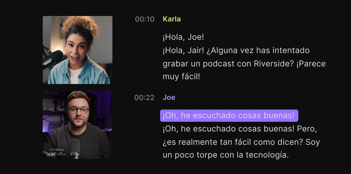 Transcribe Spanish interviews