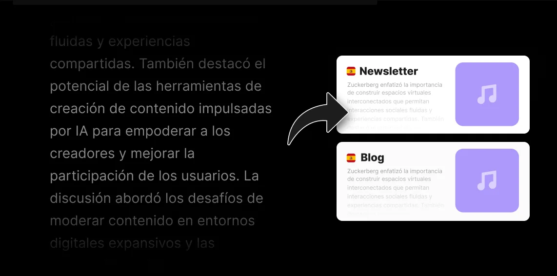 Repurposing content for a Spanish marketing campaign
