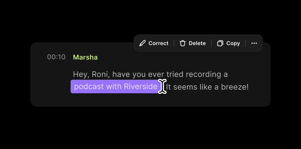Extracting quotes from transcripts