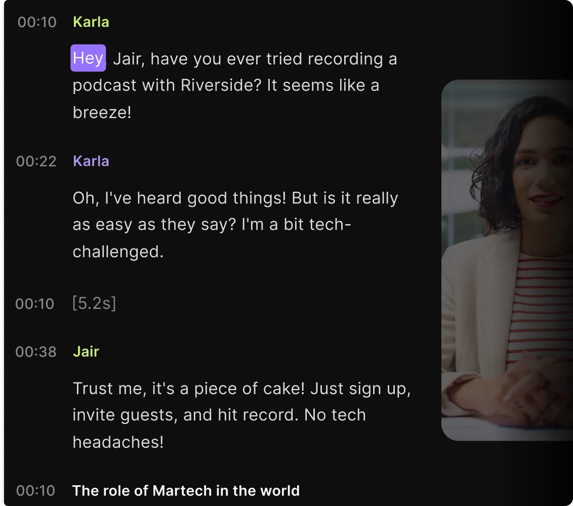 Accurate interview transcriptions with Riverside