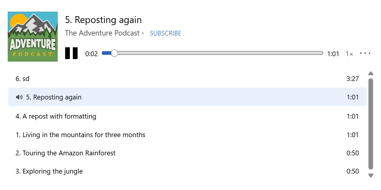 Audioboom embeddable player