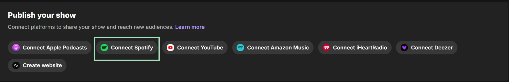 Connecting a podcast to Spotify