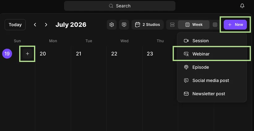 Planning a webinar on Riverside
