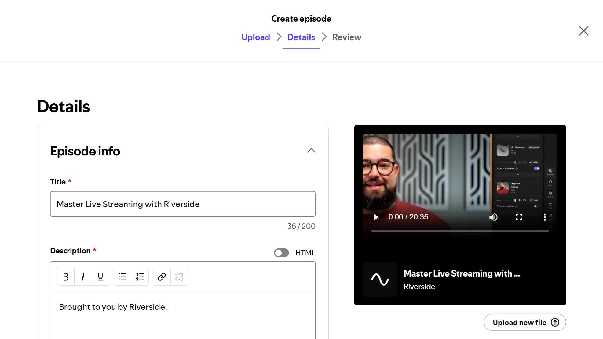 Filling your show's details on Spotify for Creators