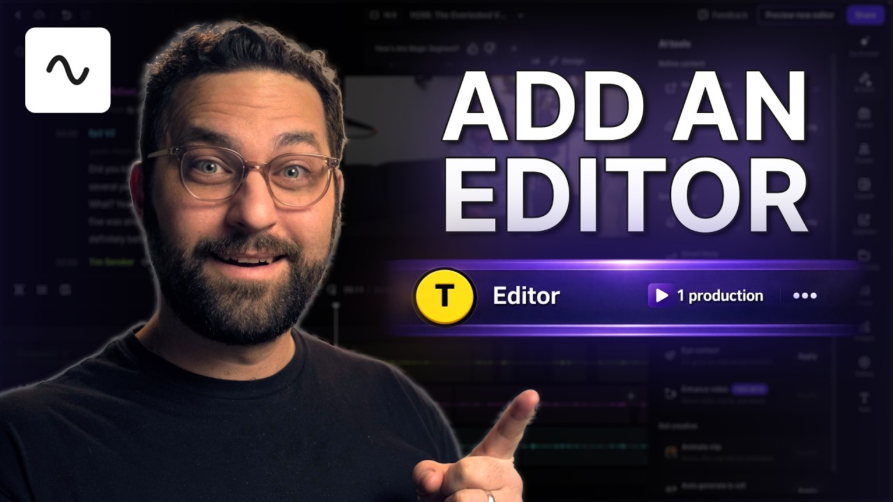 Man pointing at "Add an editor" text