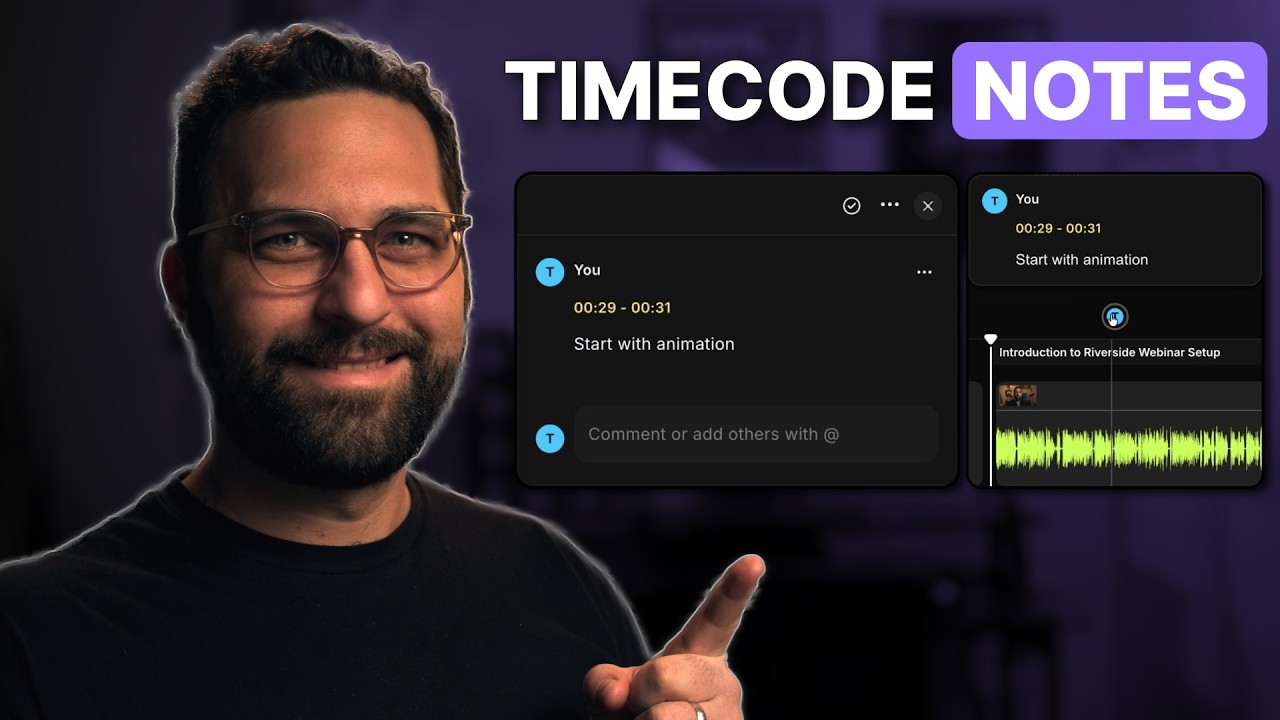 Man pointing at timecode notes