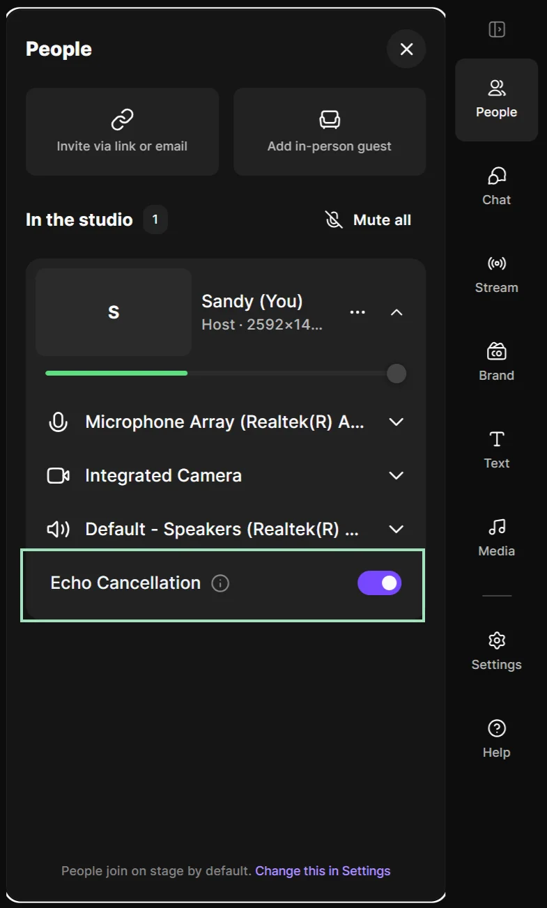 Removing echo with Riverside AI tools
