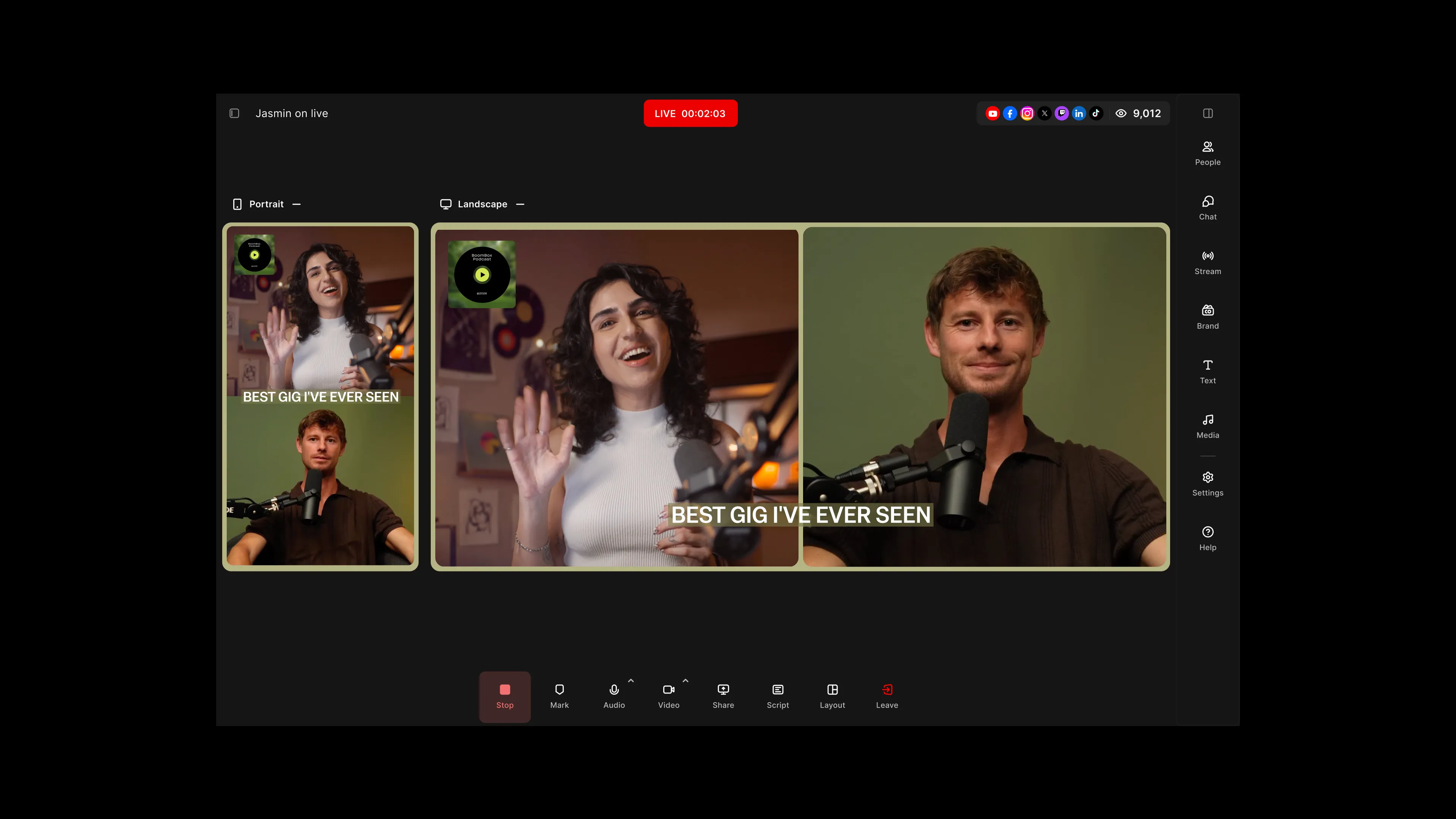 Stream in multiple aspect ratios at the same time
