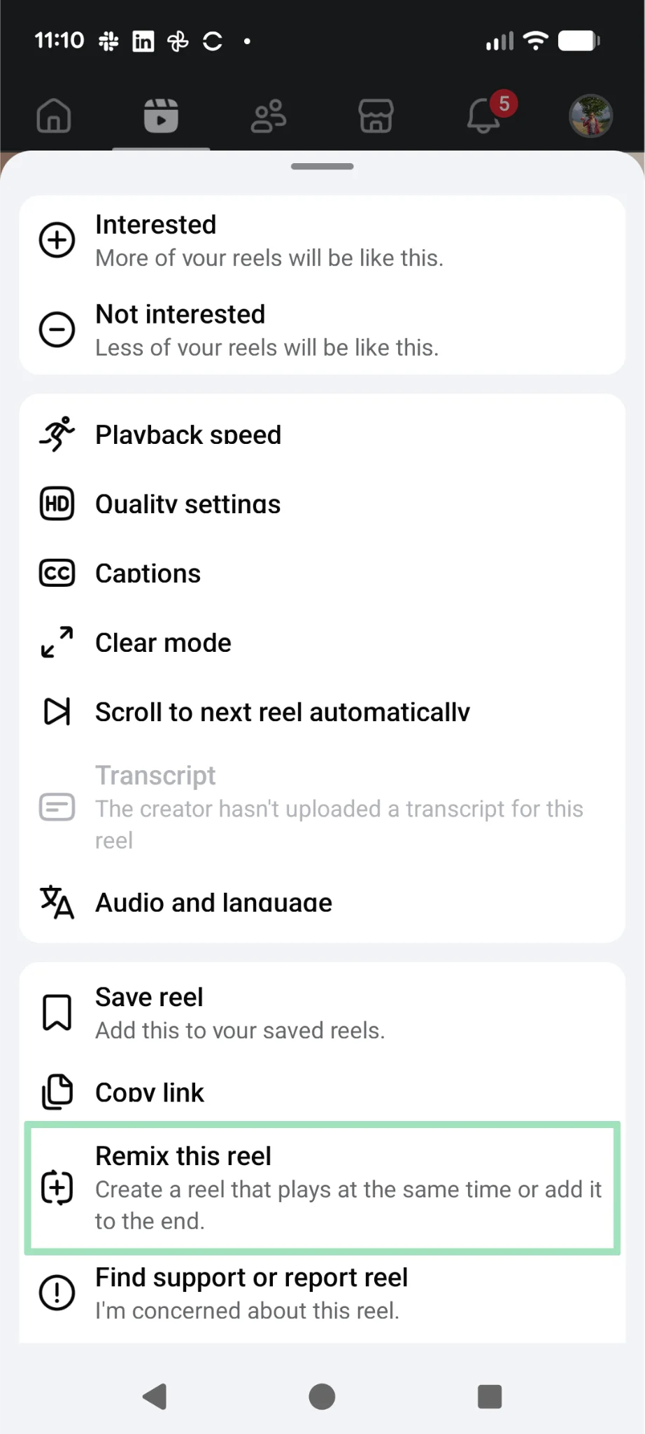Making a split-screen video on Facebook