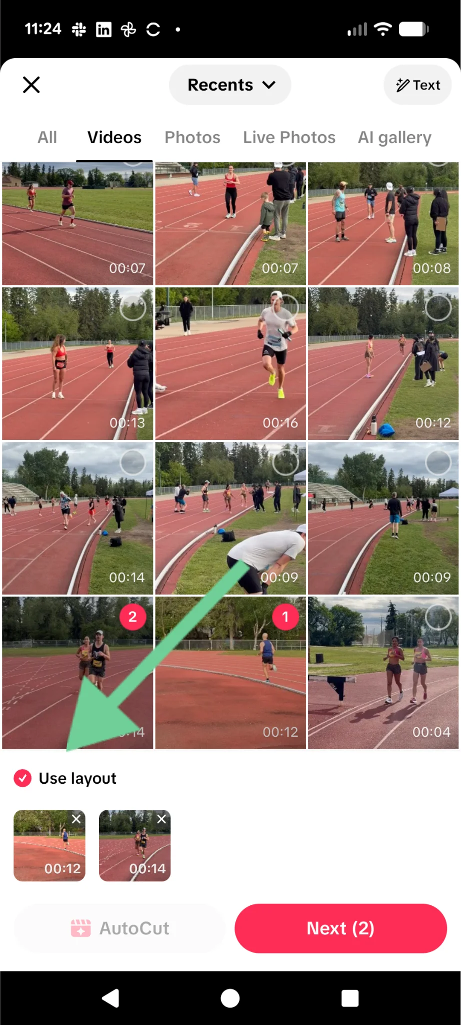 Making a split-screen video on TikTok