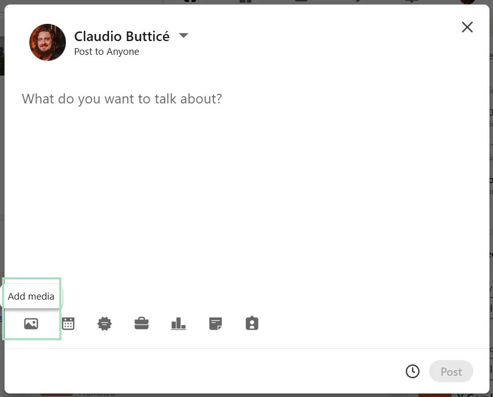 Creating a post with a video on LinkedIn