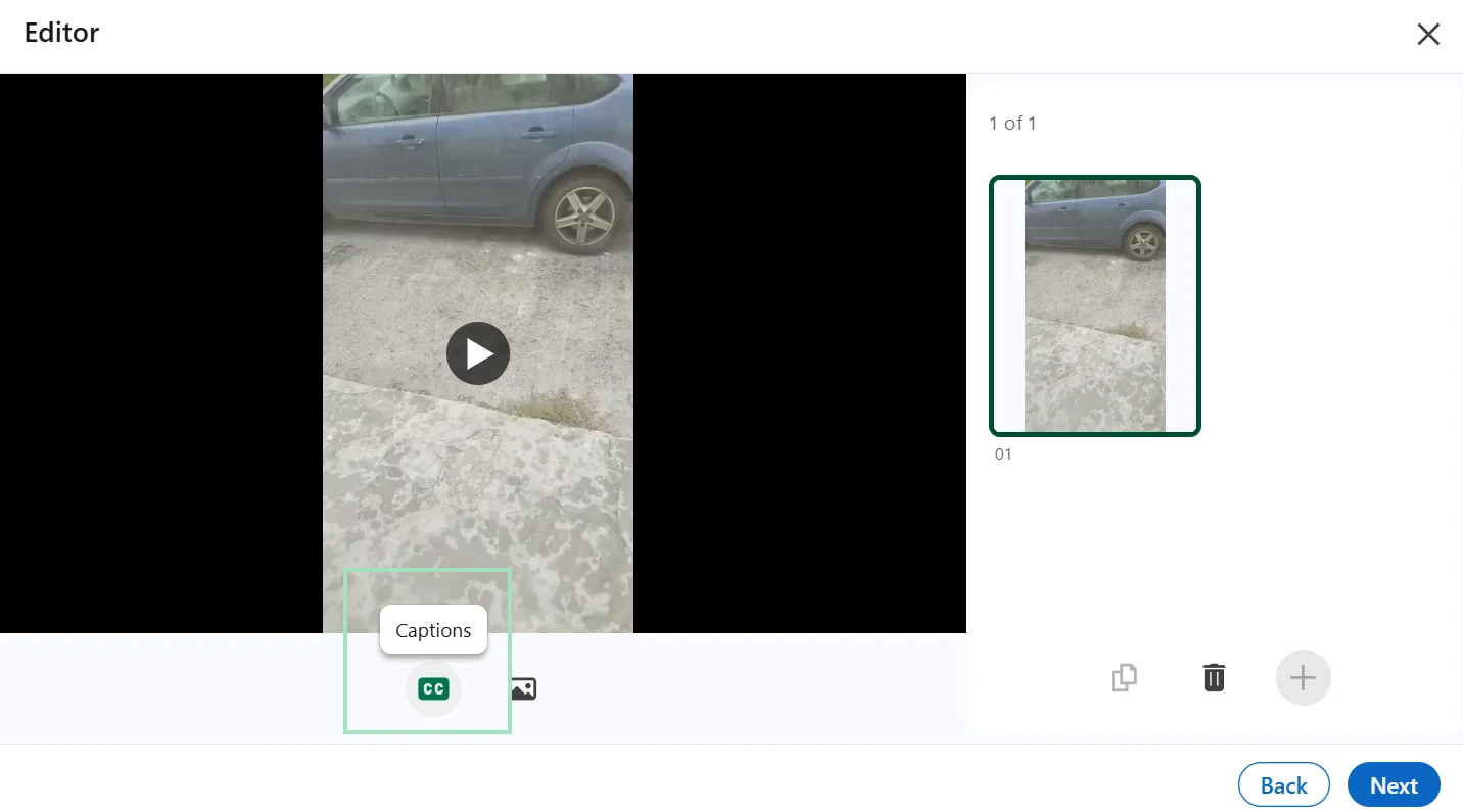 Captioning a video on LinkedIn