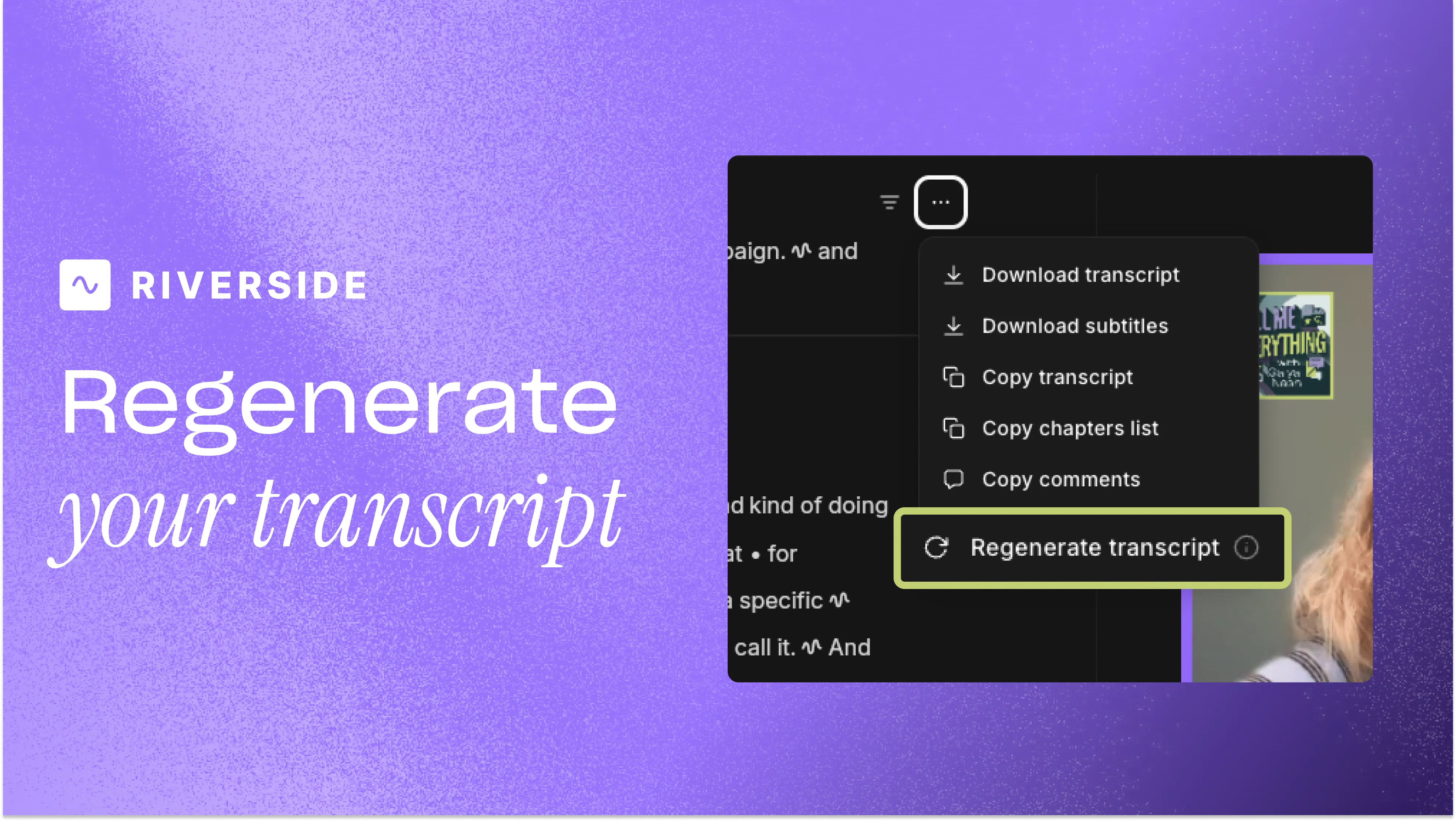 Regenerate your transcript