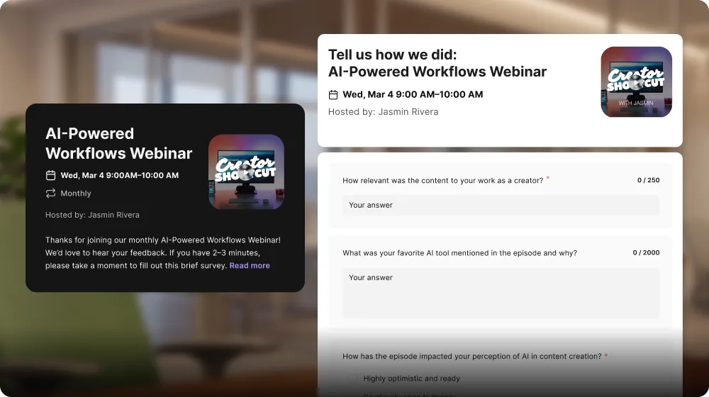 Post-event webinar survey