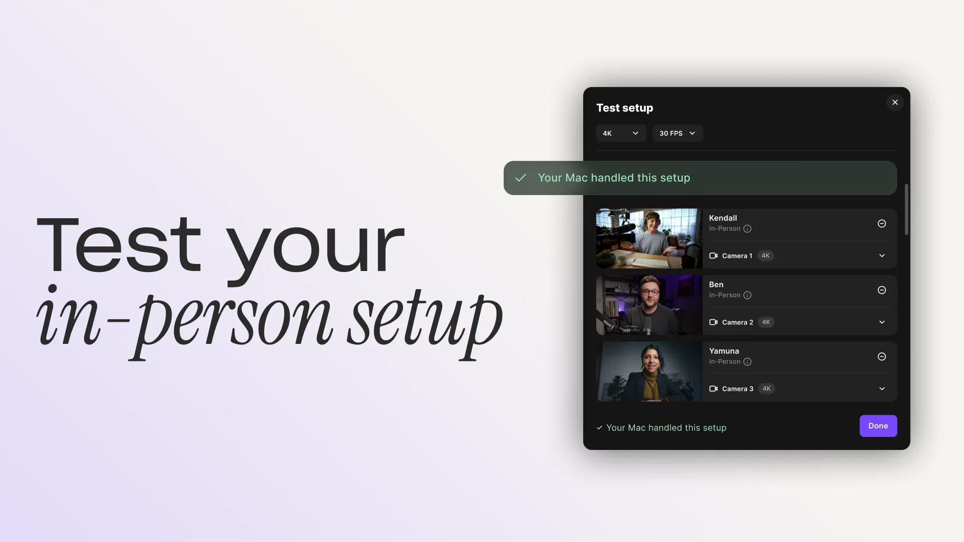 Test your in-person setup on Mac