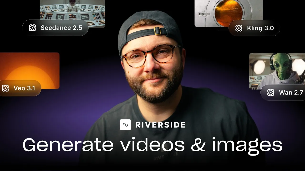 Generate B-Roll, Intros, and more on Riverside