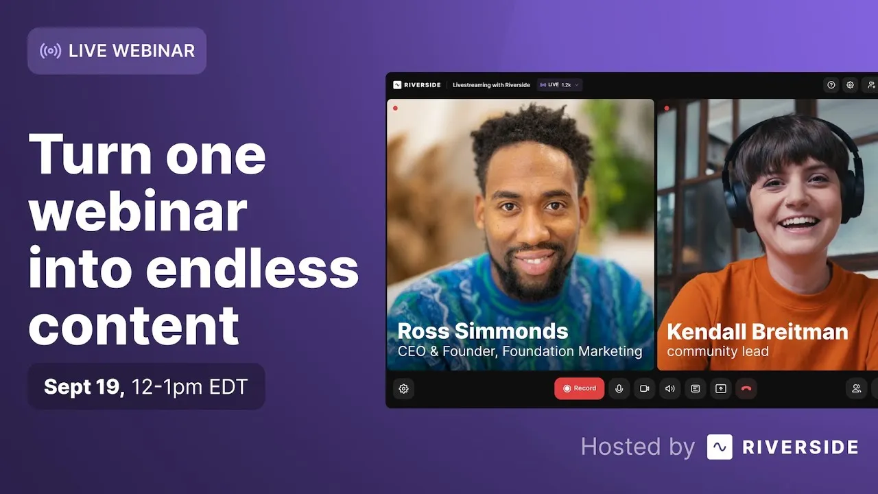 Live workshop: Turn one webinar into endless content