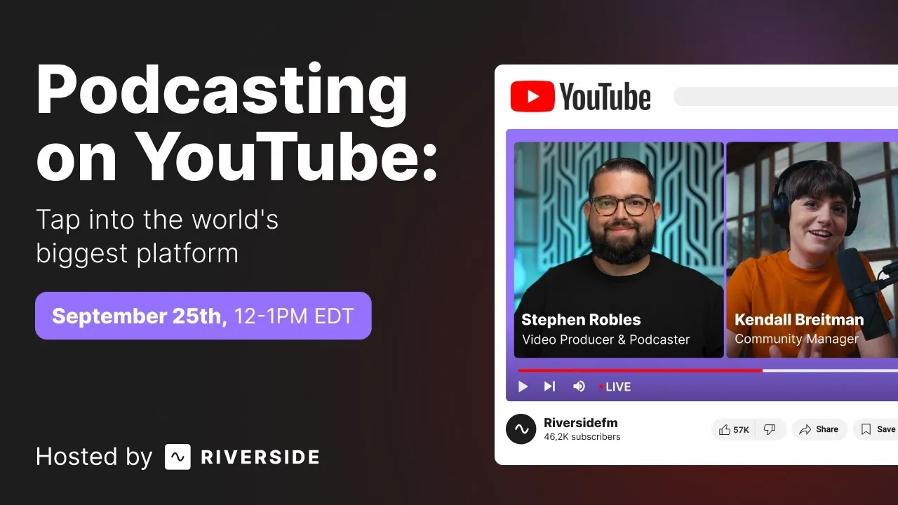Live workshop: Podcasting on Youtube