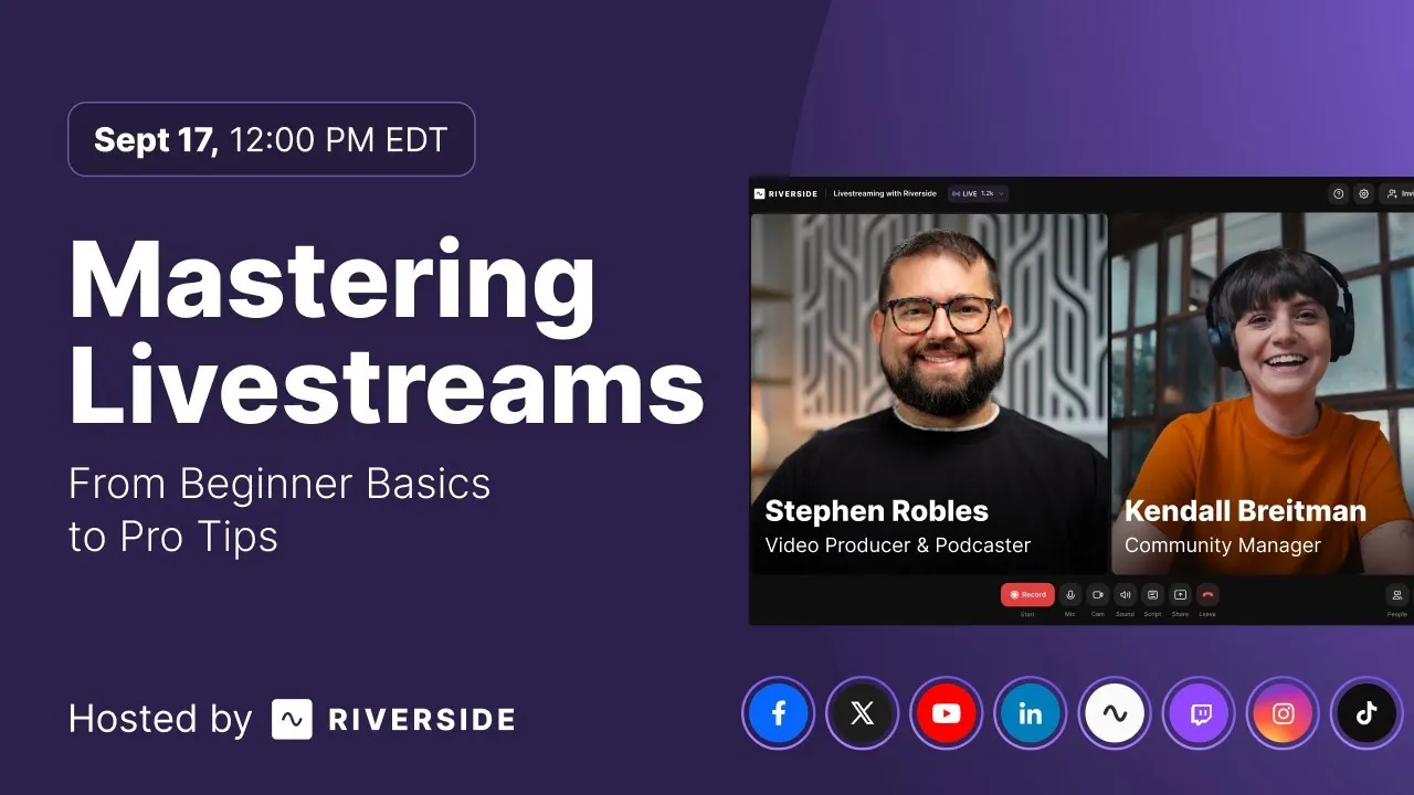 Live workshop: Mastering livestreams from beginner basics to pro tips