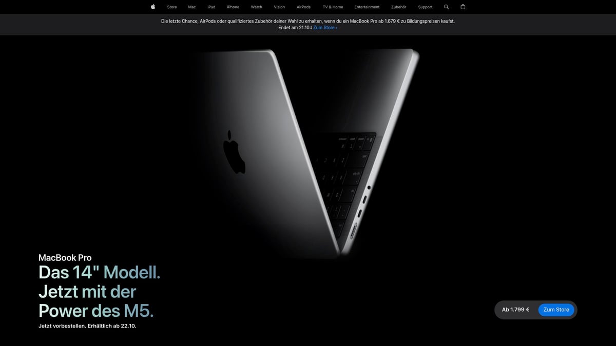 9 Unverzichtbare Geräte Von Apple Für 2025 - MacBook Pro M5 (2025)